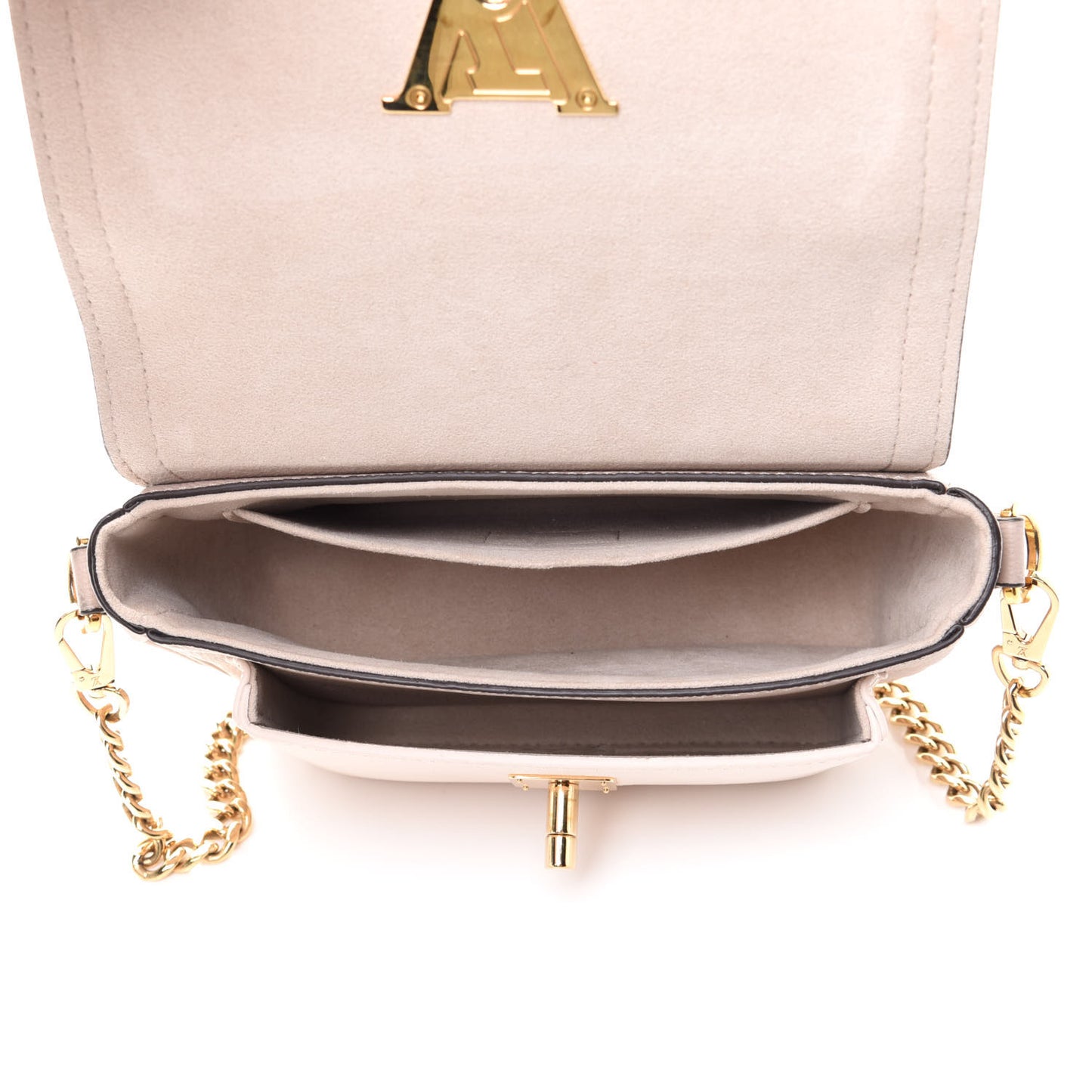 Grained Calfskin Lockme Tender Greige