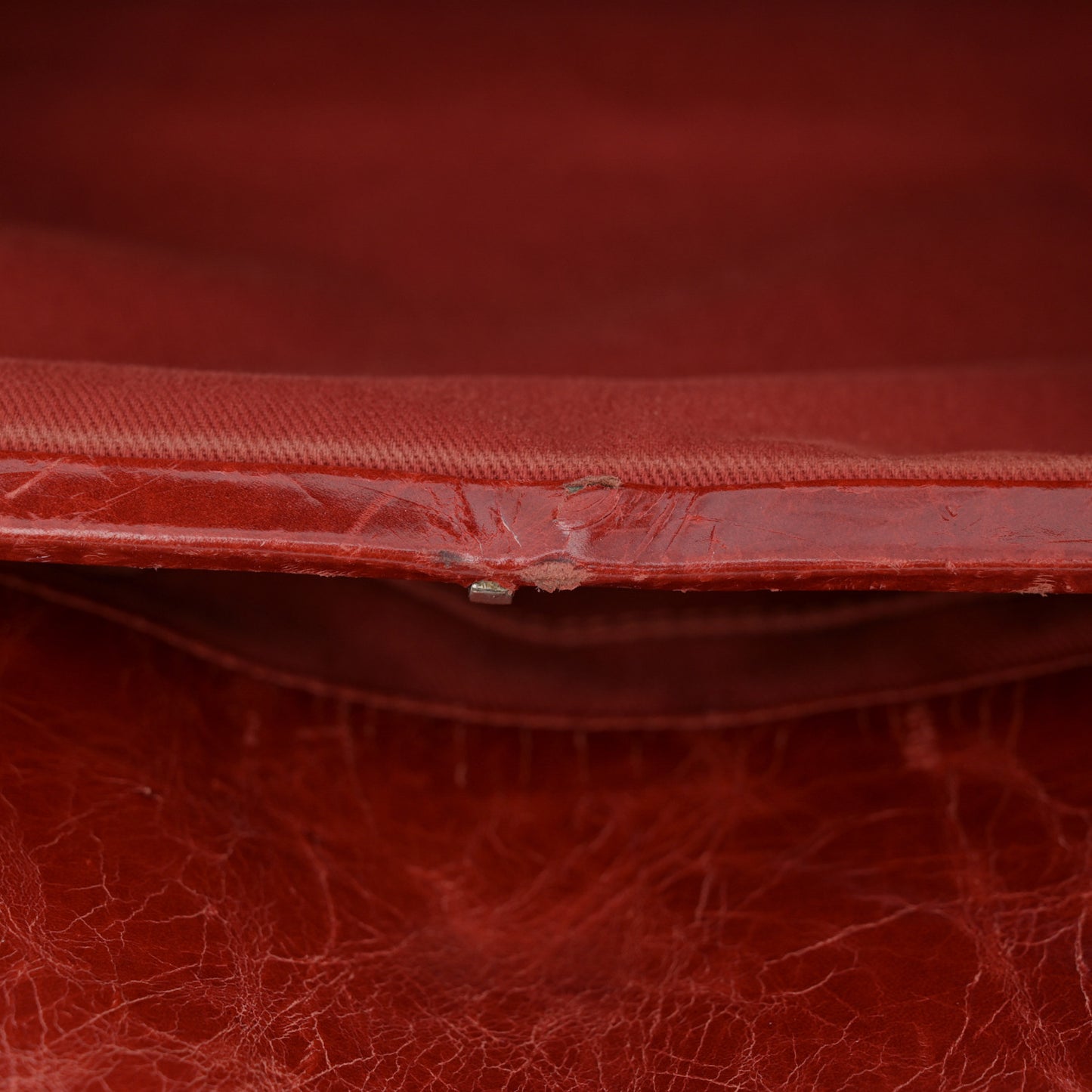 Glazed Calfskin Quilted Large Just Mademoiselle Bowling Bag Red