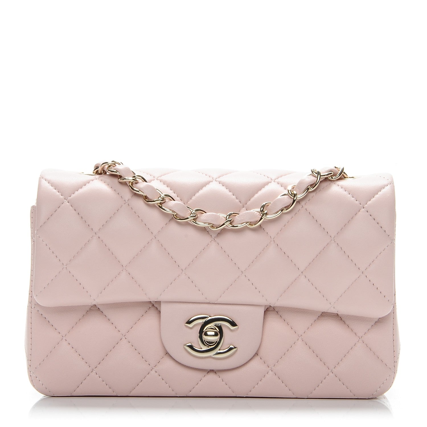 Chanel Lambskin Quilted Mini Rectangular Flap Light Pink 1 of 8
