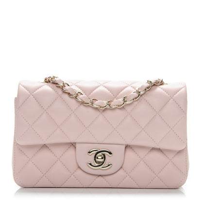 Chanel Lambskin Quilted Mini Rectangular Flap Light Pink 1 of 8