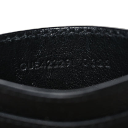 Saint Laurent Grain De Poudre Matelasse Chevron Monogram Credit Card Case Black 7 of 8
