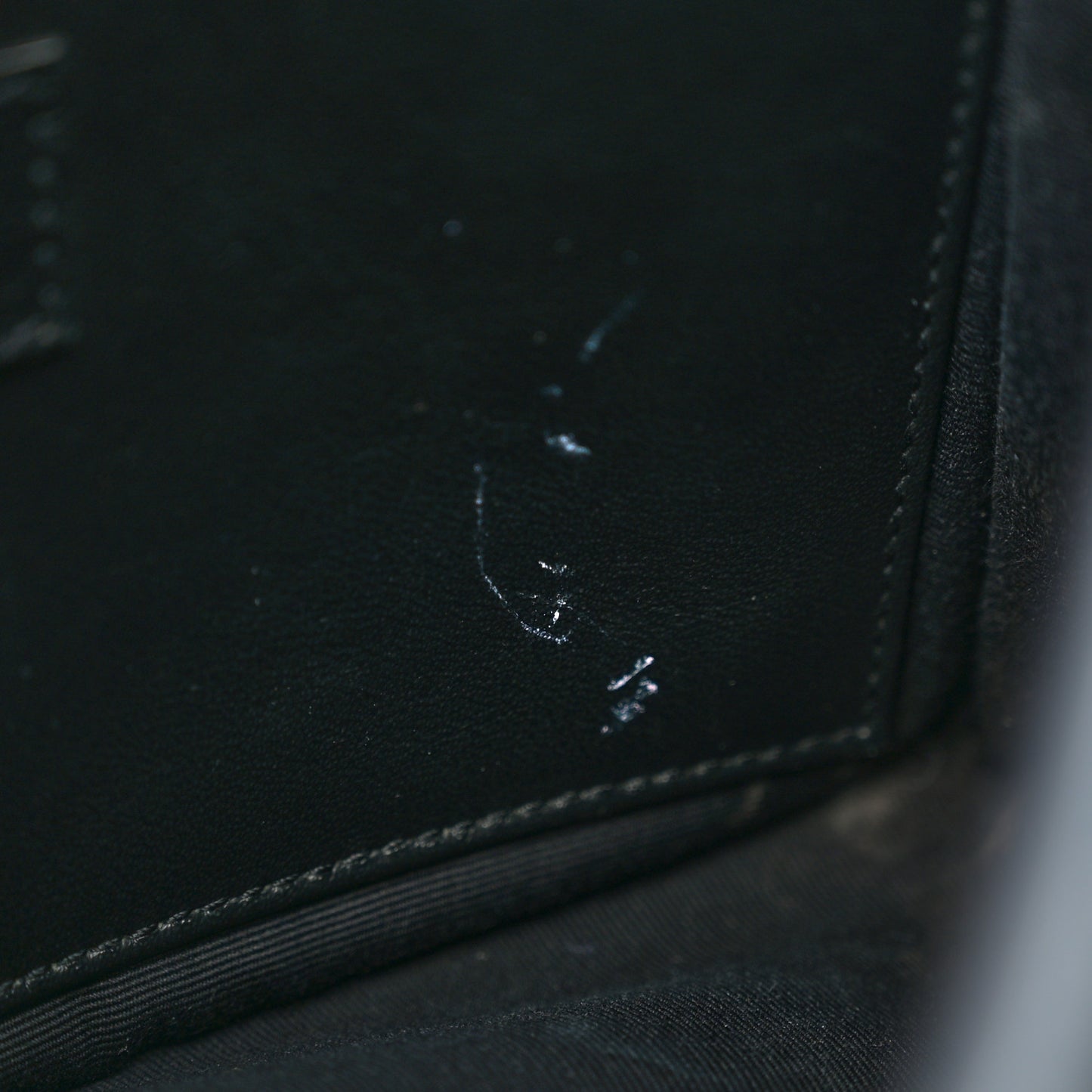 Crinkled Calfskin Matelasse Monogram Baby Niki Chain Satchel Navy