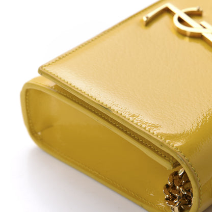 Saint Laurent Patent Small Classic Monogram Kate Satchel Yellow 12 of 17