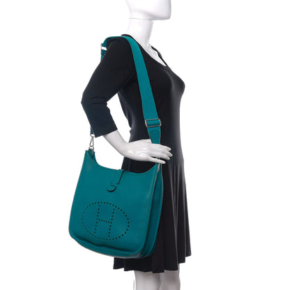 Hermes Taurillon Clemence Evelyne III GM Bleu Izmir 2 of 13