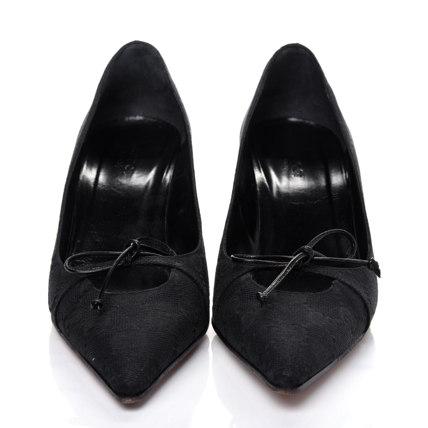 Fabric Monogram Mid-Heel Pumps 36.5 Black