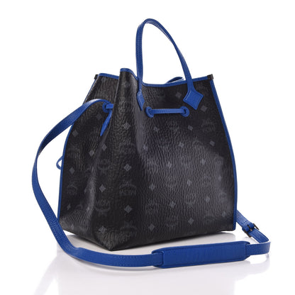 MCM Visetos Kira Drawstring Bag Black Blue 4 of 7