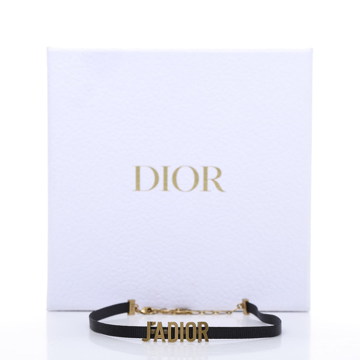 Grosgrain Ribbon J'Adior Logo Choker Necklace Black