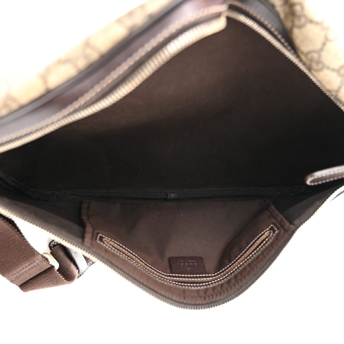 GG Supreme Monogram Belt Bag Dark Brown