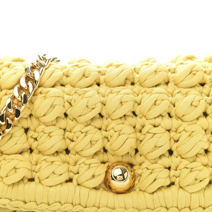Bottega Veneta Jersey Crochet Shoulder Bag Buttercup Gold 9 of 9