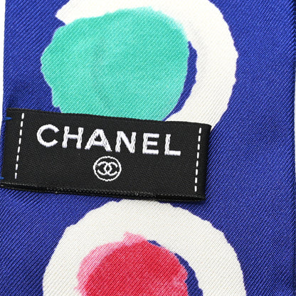 Chanel Silk Coco Slim Polka Dot Bandeau Scarf  Blue White Multicolor 3 of 3