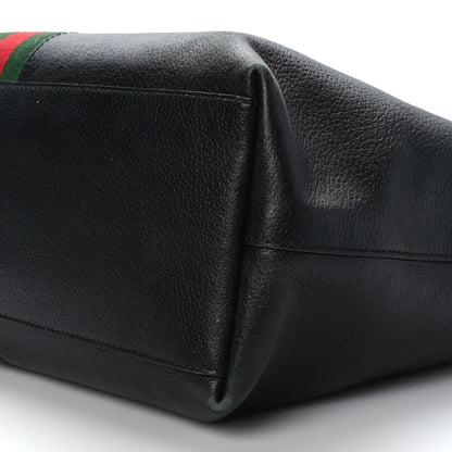Gucci Textured Calfskin Web Medium Ophidia Shopping Tote Black 9 of 11