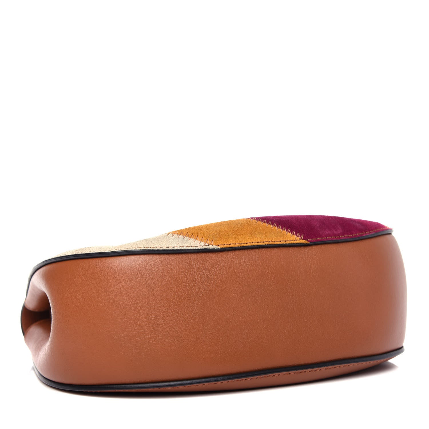 Chloe Calfskin Suede Rainbow Patchwork Drew Shoulder Bag Caramel 4 of 12