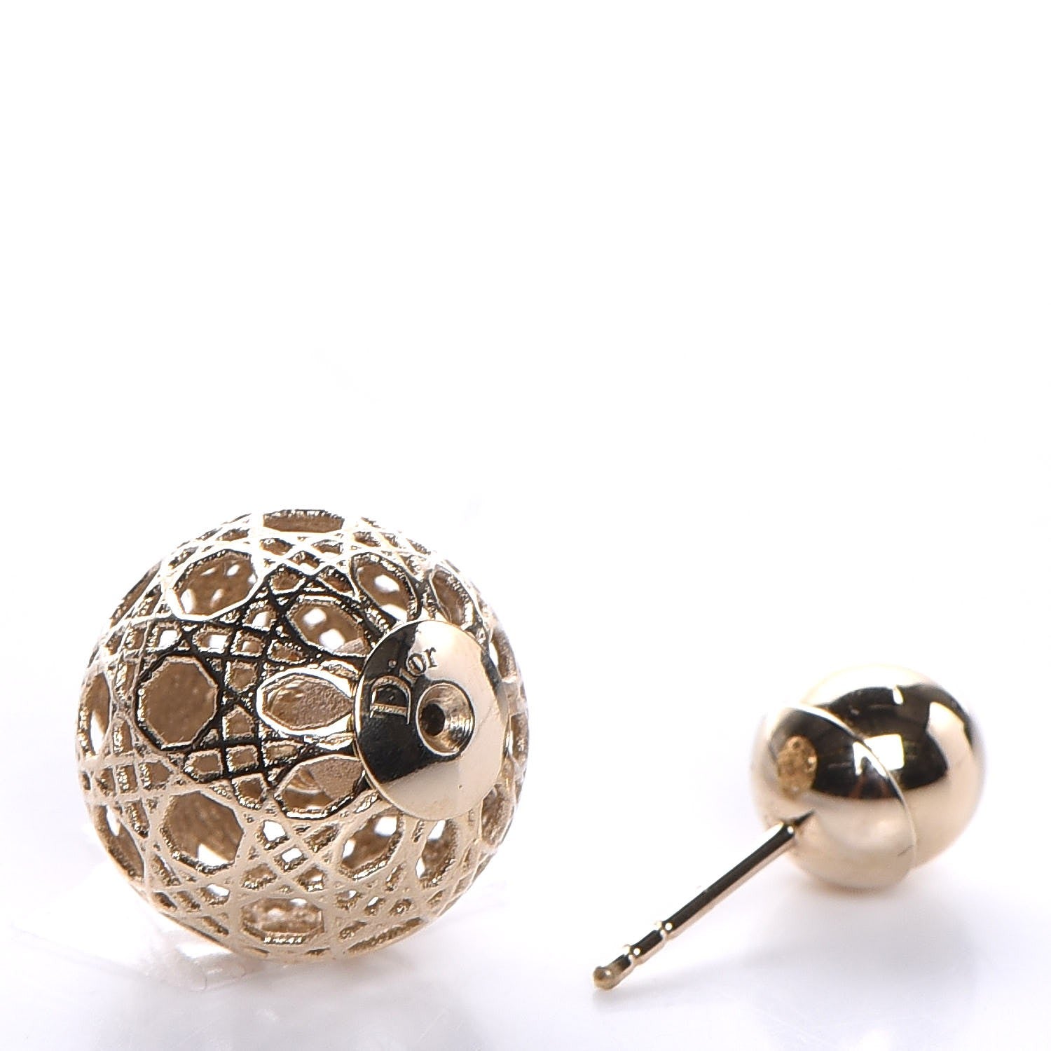 Christian Dior Cannage Mise En Dior Tribal Earrings Gold 4 of 5