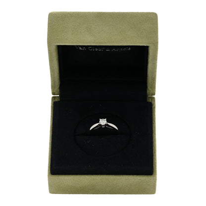 Van Cleef & Arpels Platinum Diamond .31ct Bonheur Solitaire Engagement Ring 52 6 5 of 5