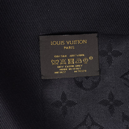 Louis Vuitton Silk Wool Monogram Shawl Black 4 of 4