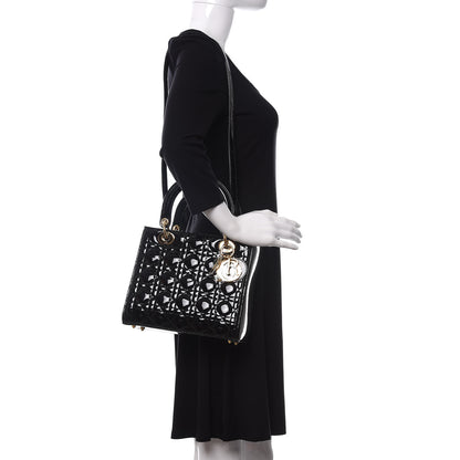 Christian Dior Patent Cannage Medium Lady Dior Black 2 of 9