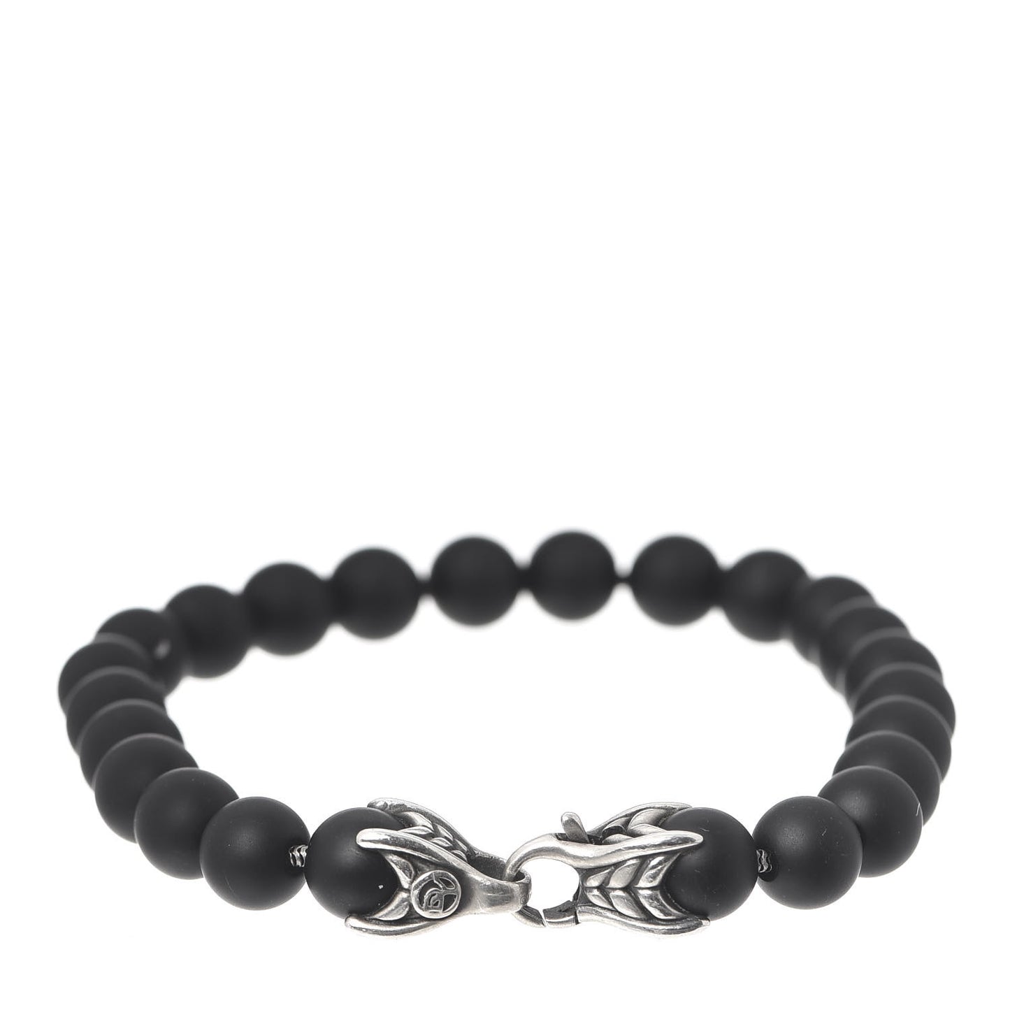 Sterling Silver Black Onyx 8mm Spiritual Beads Bracelet