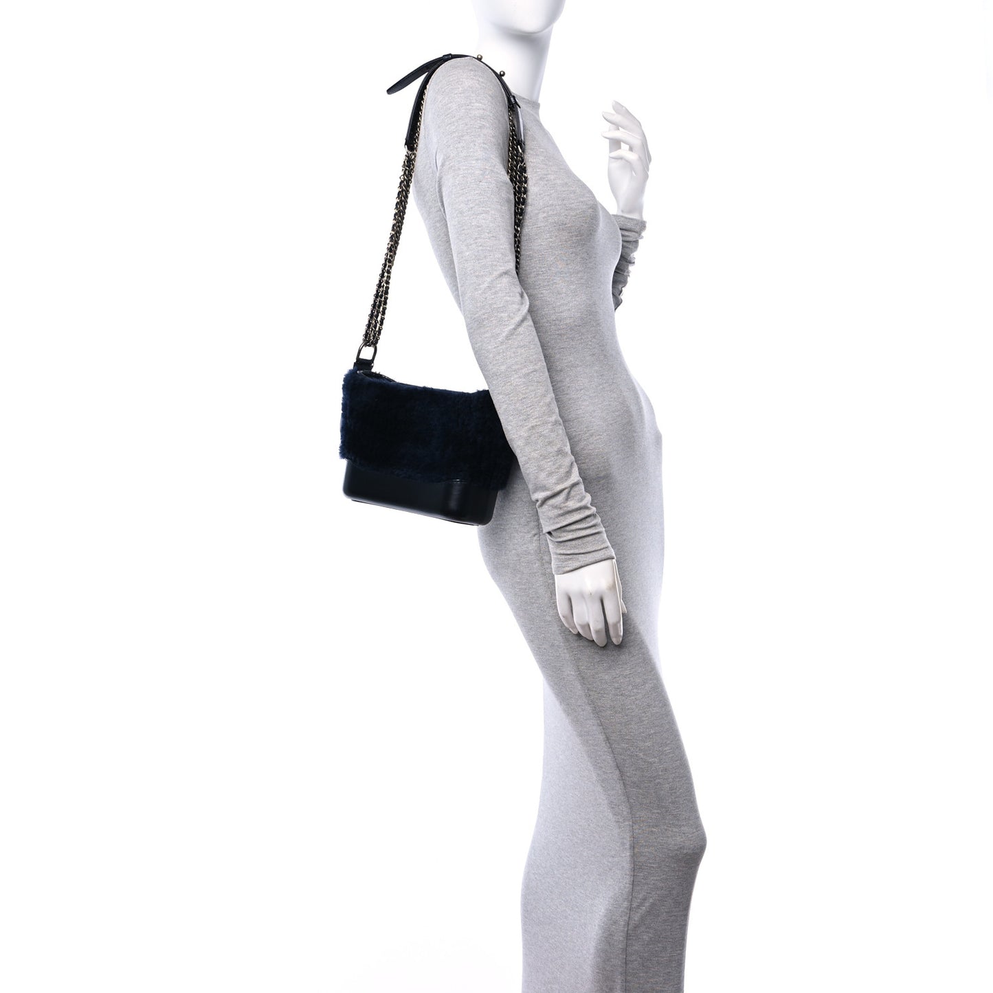 Shearling Small Gabrielle Hobo Navy