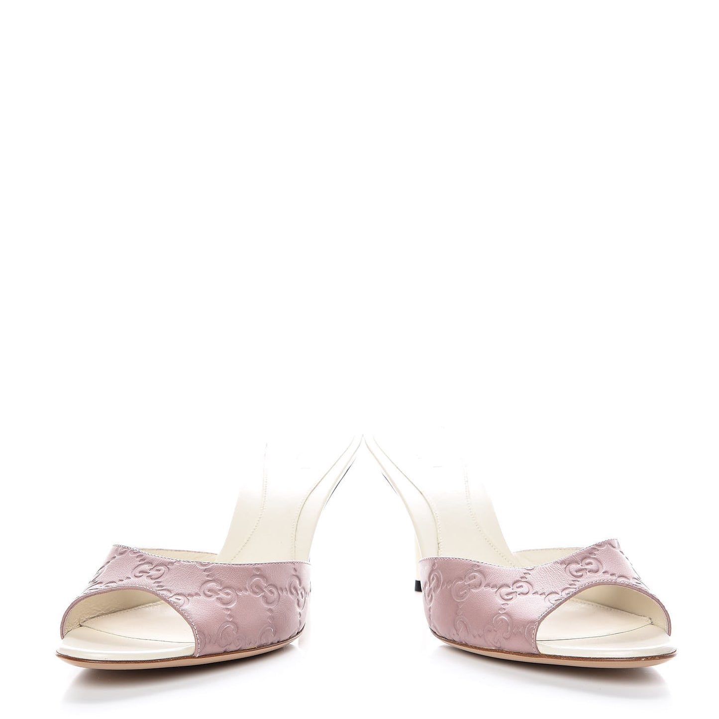 Guccissima Mid Heel Slides 37.5 Dusty Pink