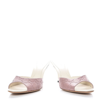 Gucci Guccissima Mid Heel Slides 37.5 Dusty Pink 6 of 13