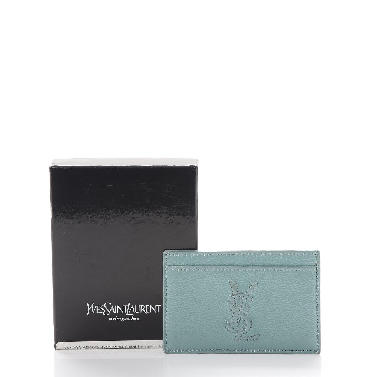 Textured Patent Belle De Jour Card Case Light Green