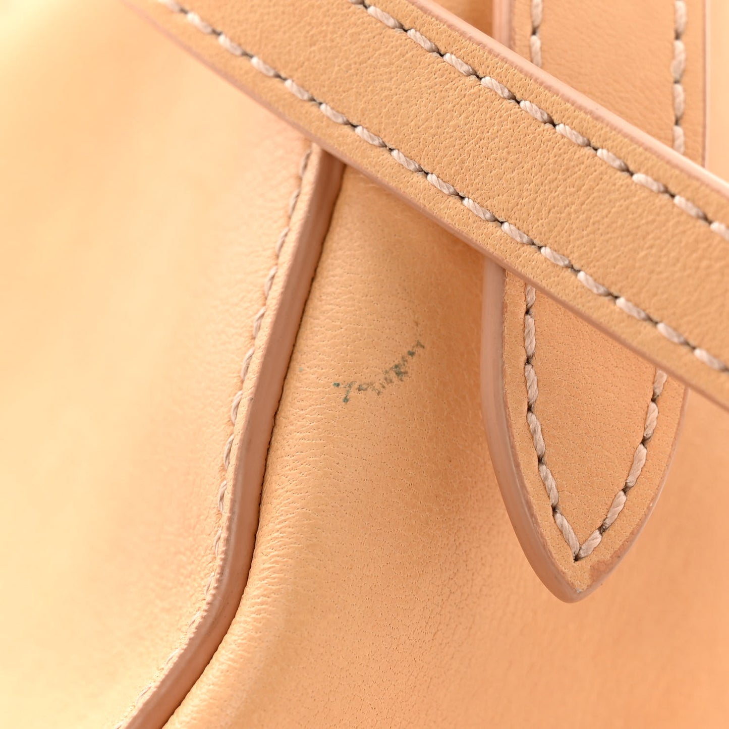 Small Grain Calfskin Kiss Bag Sandy Beige