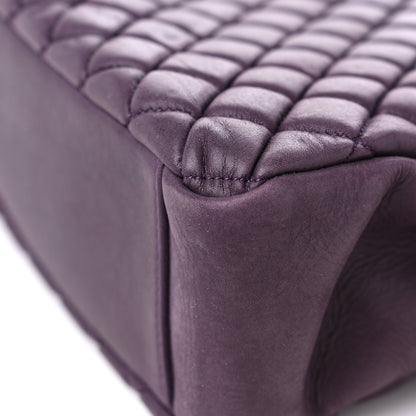 Chanel Iridescent Calfskin New Bubble Quilt Small Tote Plum 11 of 12