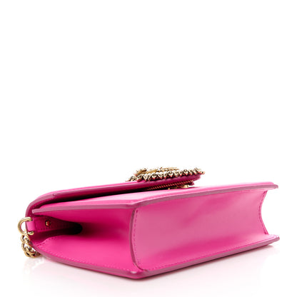 Dolce & Gabbana DOLCE GABBANA Smooth Calfskin Small Devotion Envelope Top Handle Bag Pink 4 of 12
