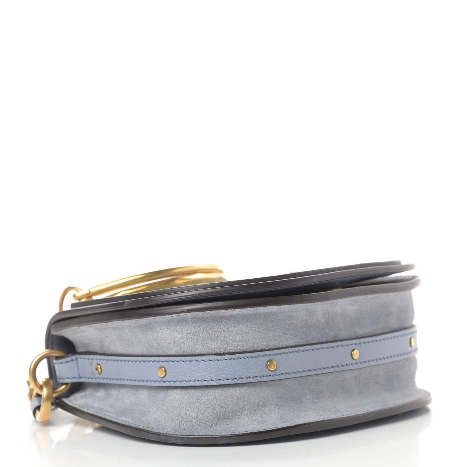 Chloe Calfskin Suede Small Nile Bracelet Bag Cloudy Blue 4 of 11