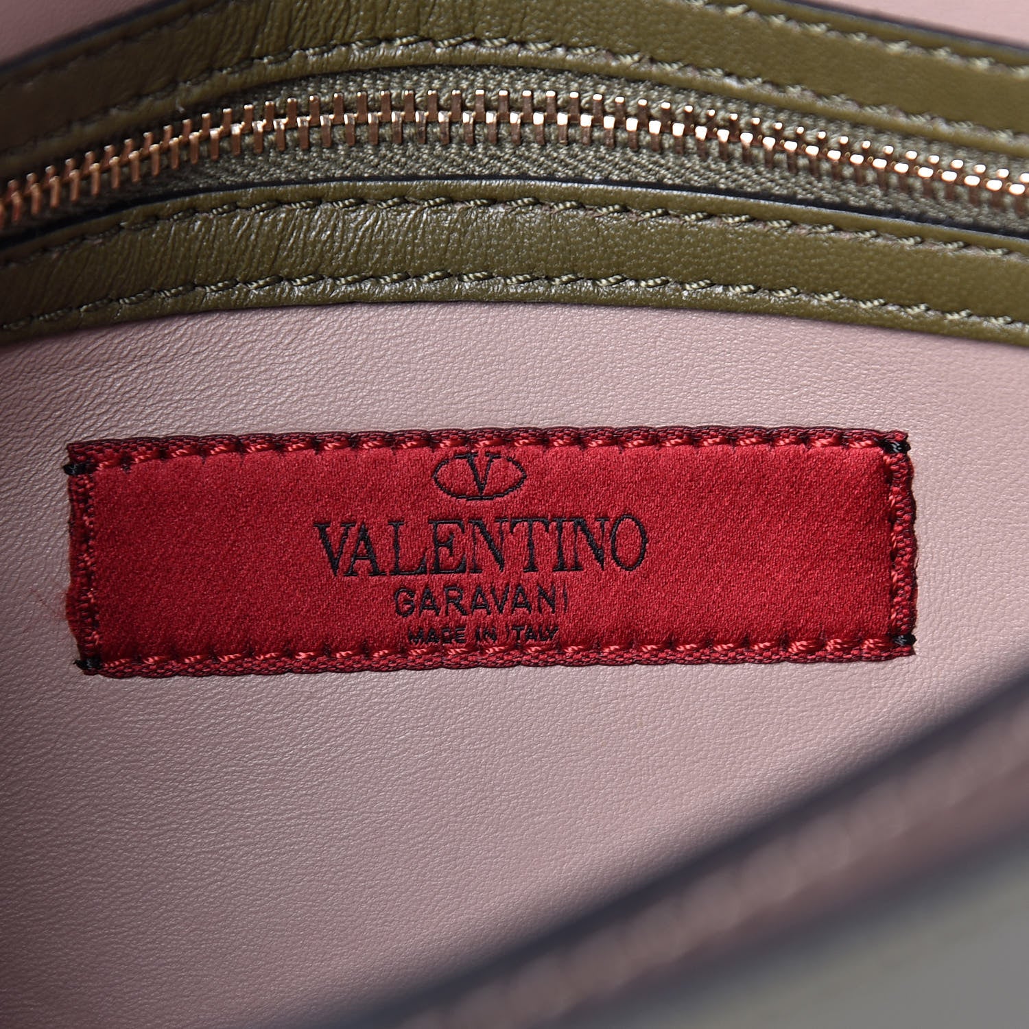 Valentino Garavani Nappa Rockstud Wristlet Clutch Army Green 6 of 12