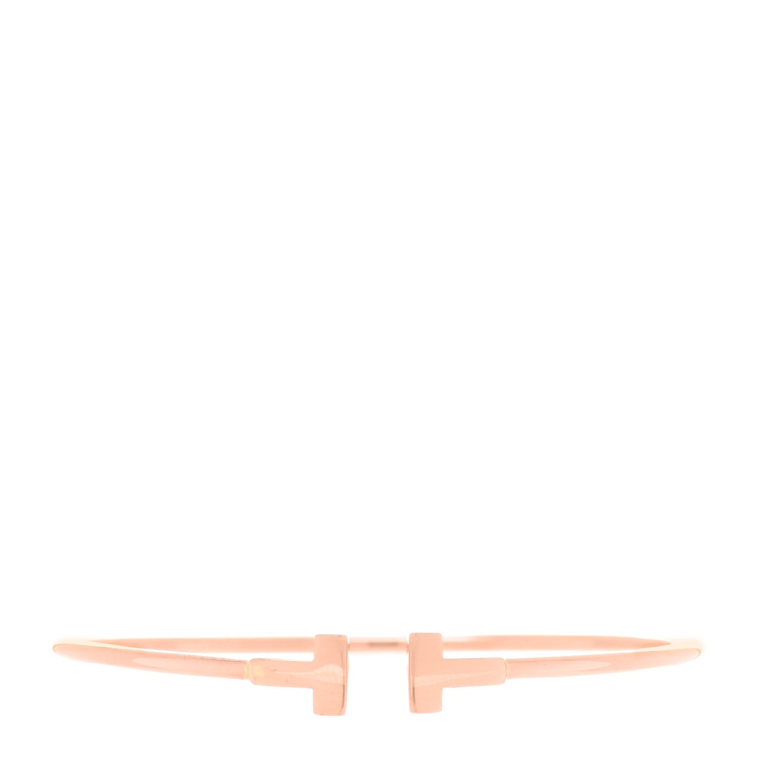 Tiffany 18K Rose Gold Narrow T Wire Bracelet 1 of 5