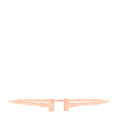 Tiffany 18K Rose Gold Narrow T Wire Bracelet 1 of 5