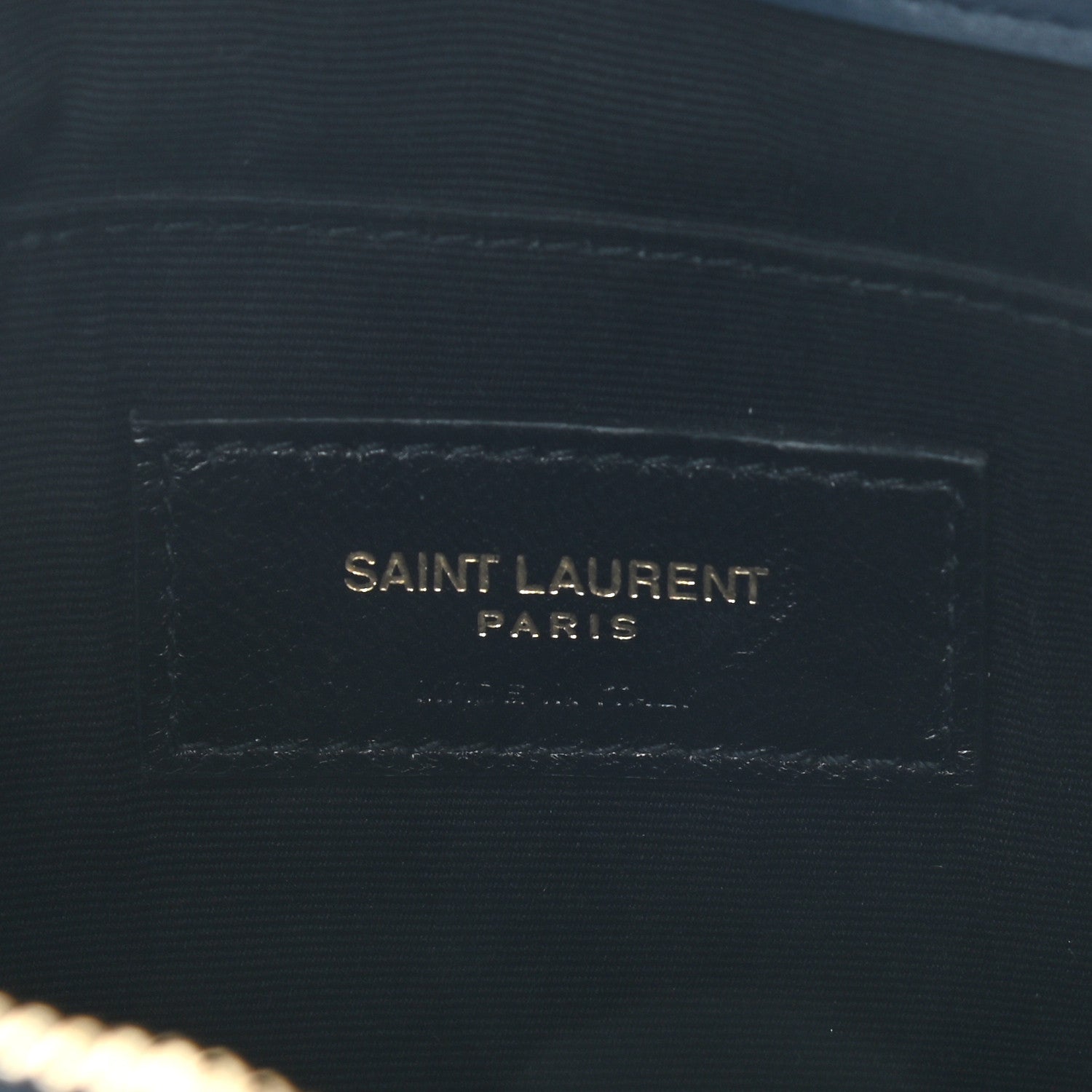 Saint Laurent Calfskin Matelasse Chevron Monogram A5 Wristlet Blue 5 of 8
