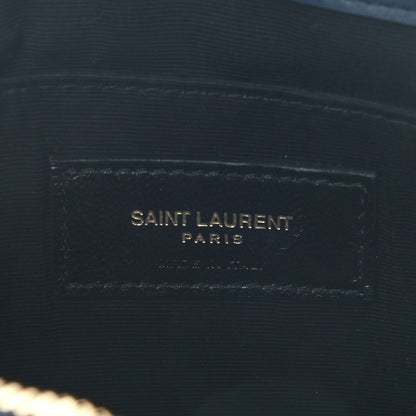 Saint Laurent Calfskin Matelasse Chevron Monogram A5 Wristlet Blue 5 of 8