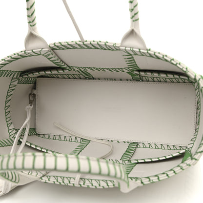 Bottega Veneta Nappa Maxi Intrecciato Overlock Stitched Small Arco Tote White Parakeet 6 of 12