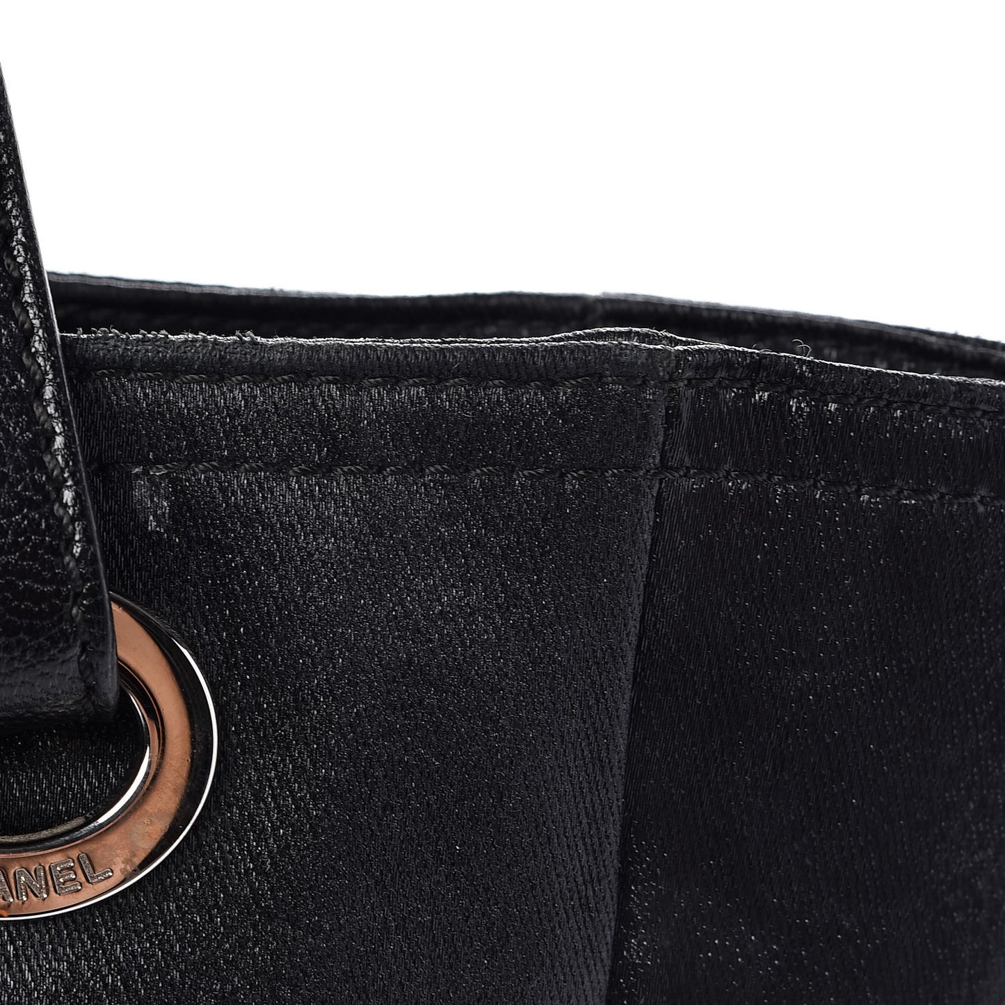 Coated Canvas Quilted Small Paris Biarritz Tote Black