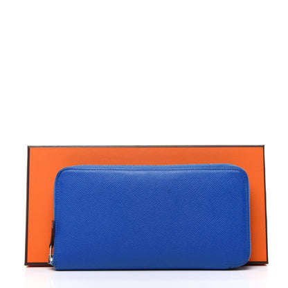 Hermes Epsom Silk'In Wallet Bleu Zellige Jaune Ambre 8 of 8