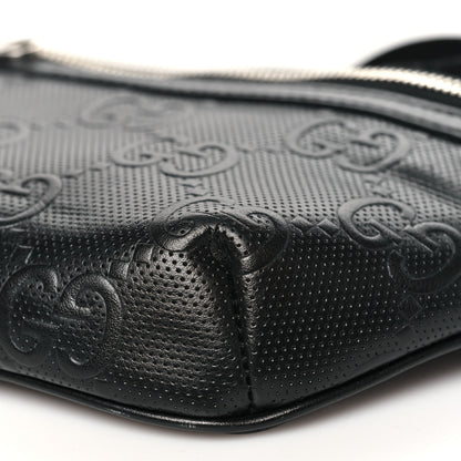 Gucci Calfskin GG Tennis Embossed Belt Bag Black 10 of 12