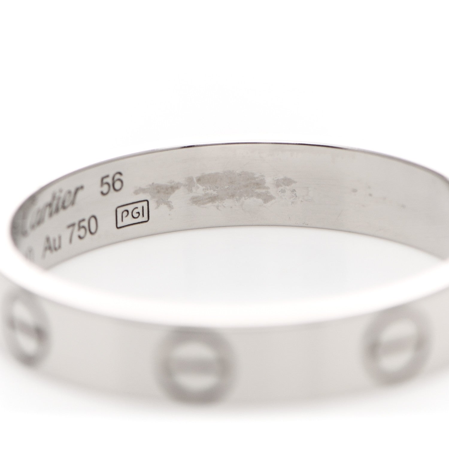 Cartier 18K White Gold 3.5mm LOVE Wedding Band Ring 56 7.5 6 of 7