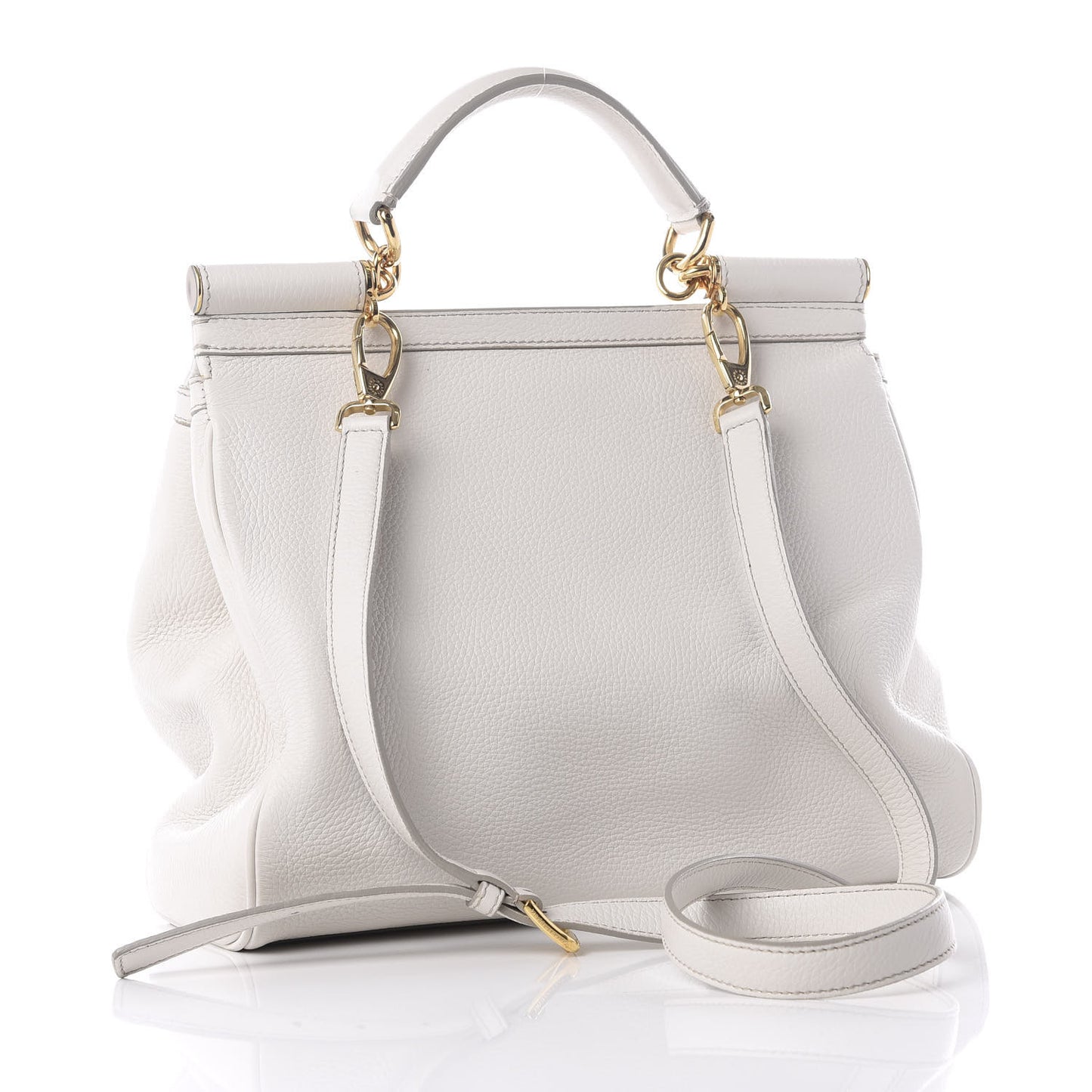 Calfskin Large Miss Sicily Satchel White
