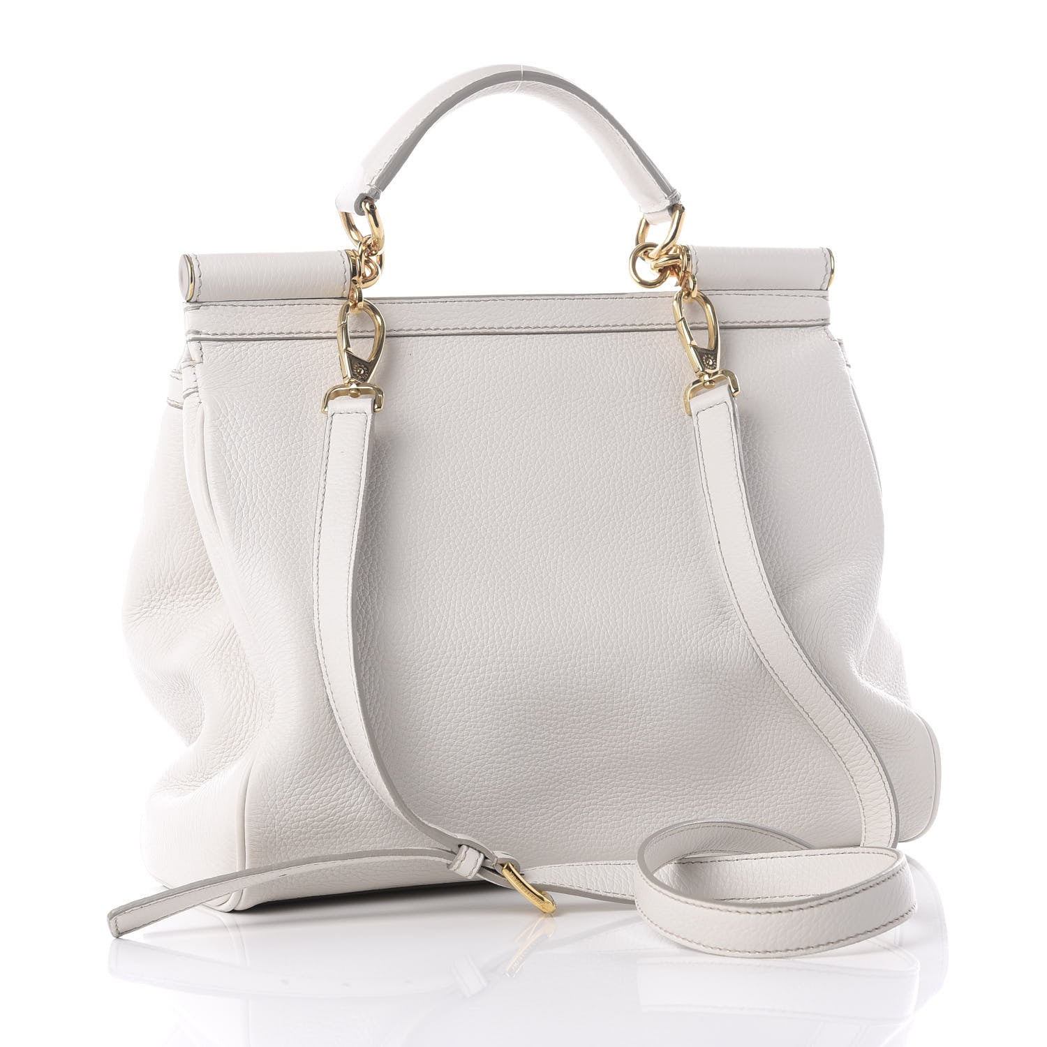 Dolce & Gabbana Calfskin Large Miss Sicily Satchel White 2 of 9