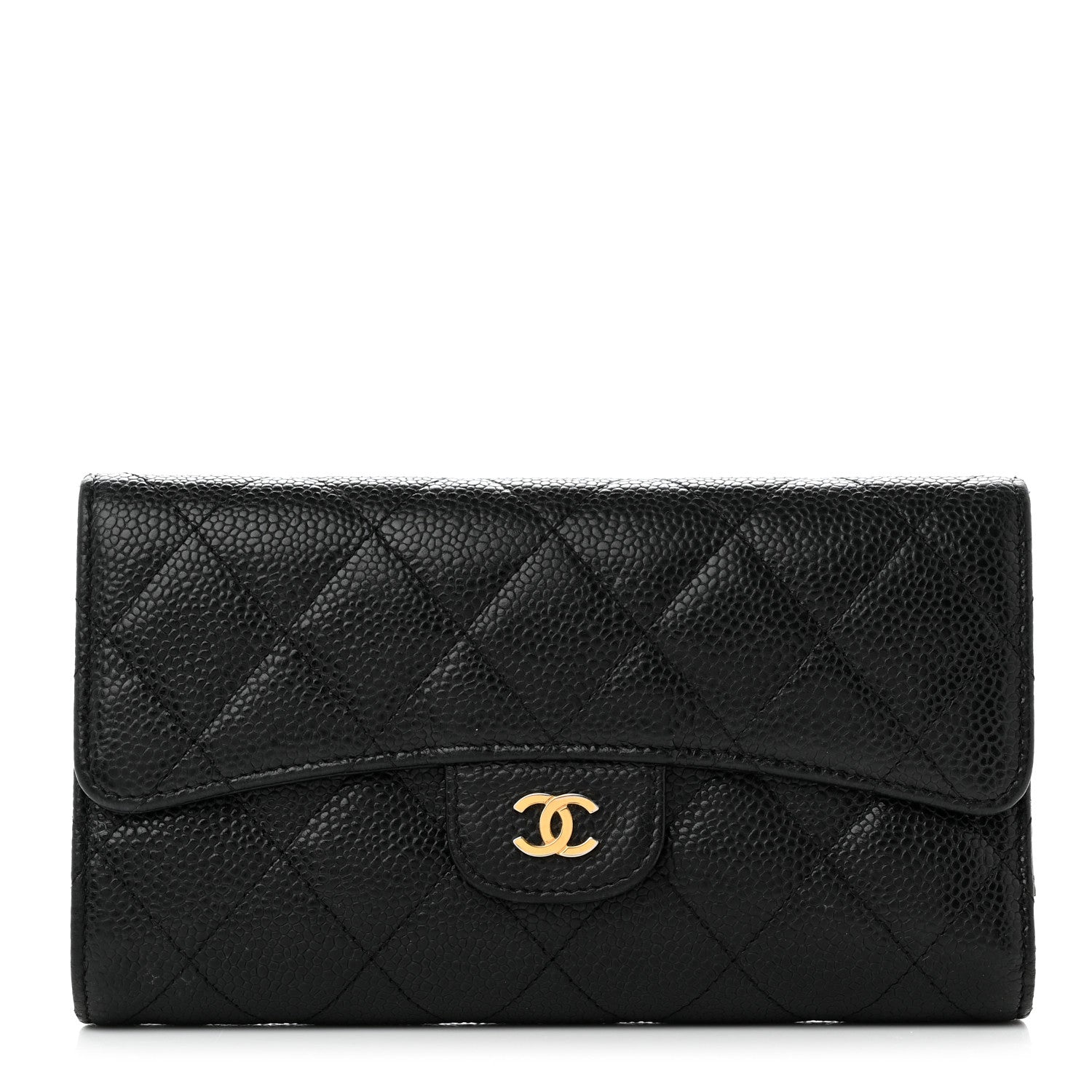 Chanel Caviar Quilted Long Flap Wallet Black 1 of 10