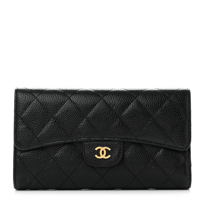 Chanel Caviar Quilted Long Flap Wallet Black 1 of 10