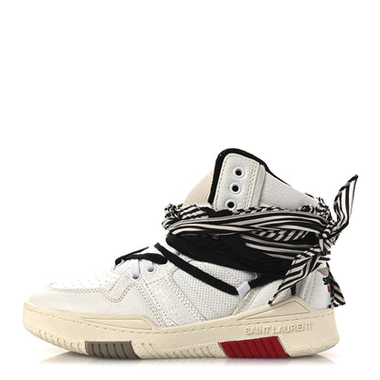 Saint Laurent Calfskin Smith High Top Sneakers 36 White Black 1 of 12