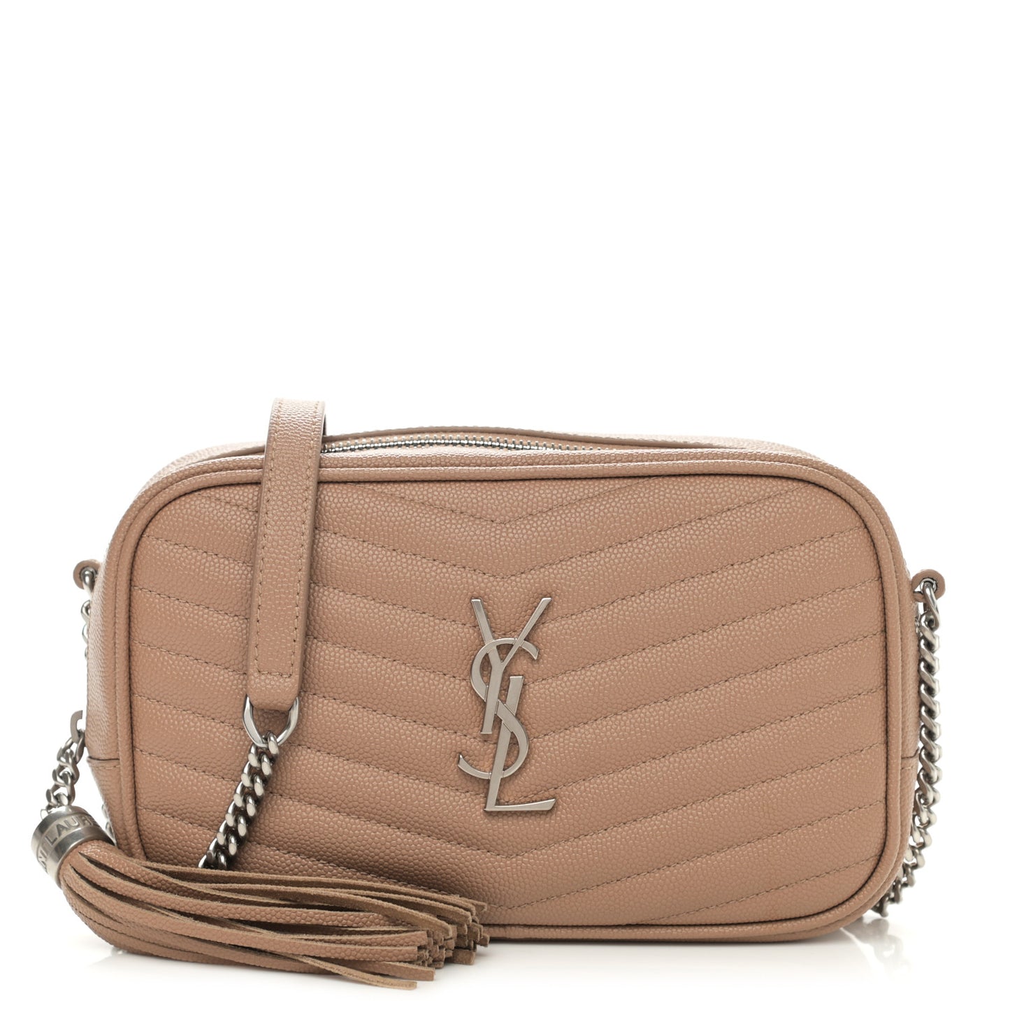 Grain De Poudre Matelasse Monogram Mini Lou Camera Bag Dark Beige