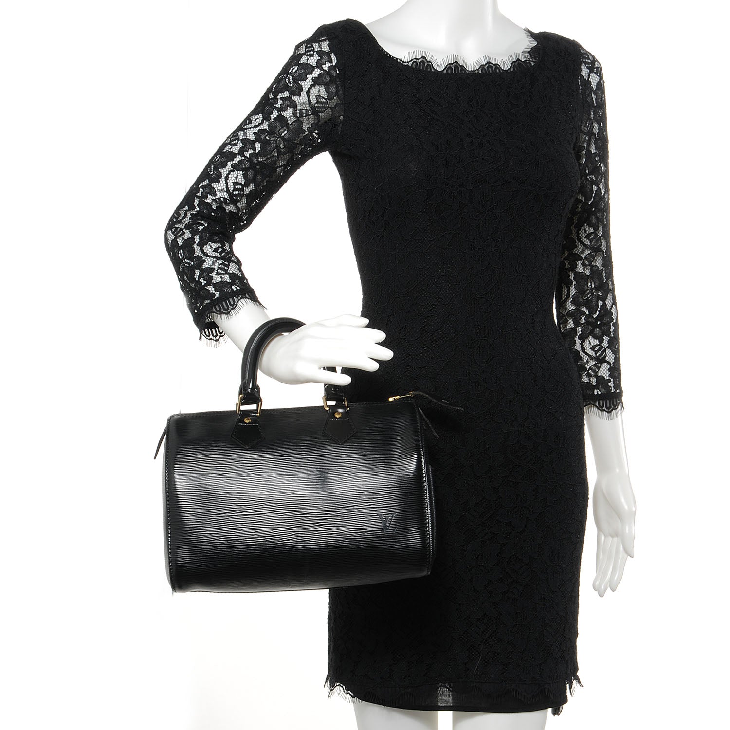 Louis Vuitton Epi Speedy 25 Black 2 of 8