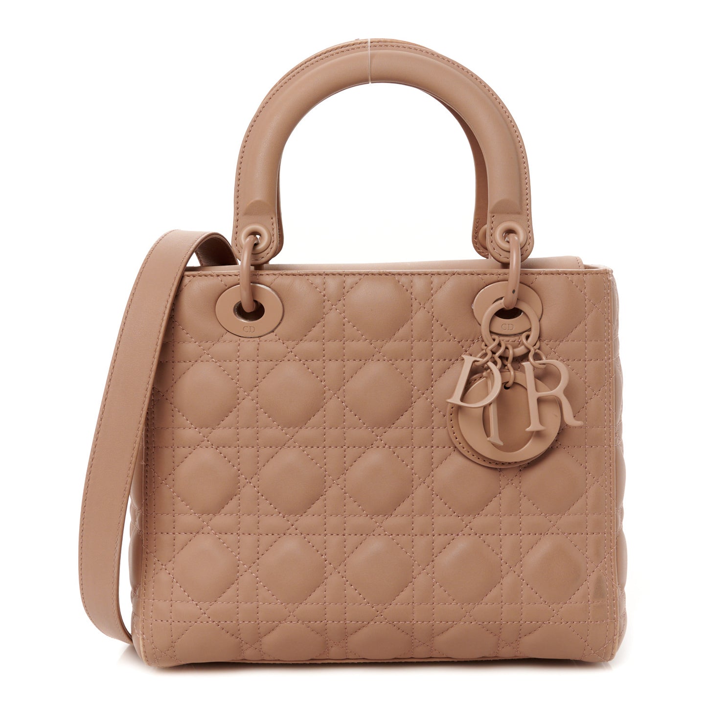 Ultra Matte Calfskin Cannage Medium Lady Dior Beige