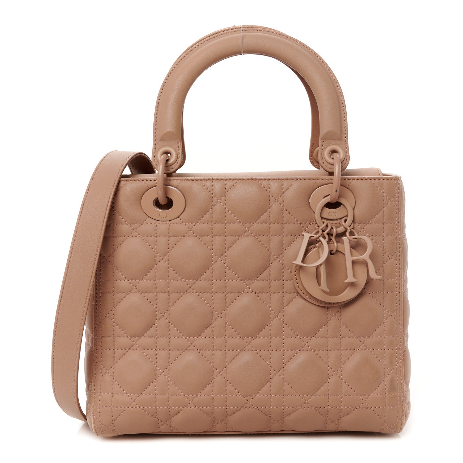 Christian Dior Ultra Matte Calfskin Cannage Medium Lady Dior Beige 1 of 16