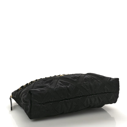 Chanel Nylon Grosgrain Large Lifestyle Pouch With Foldable Tote Black 4 of 10