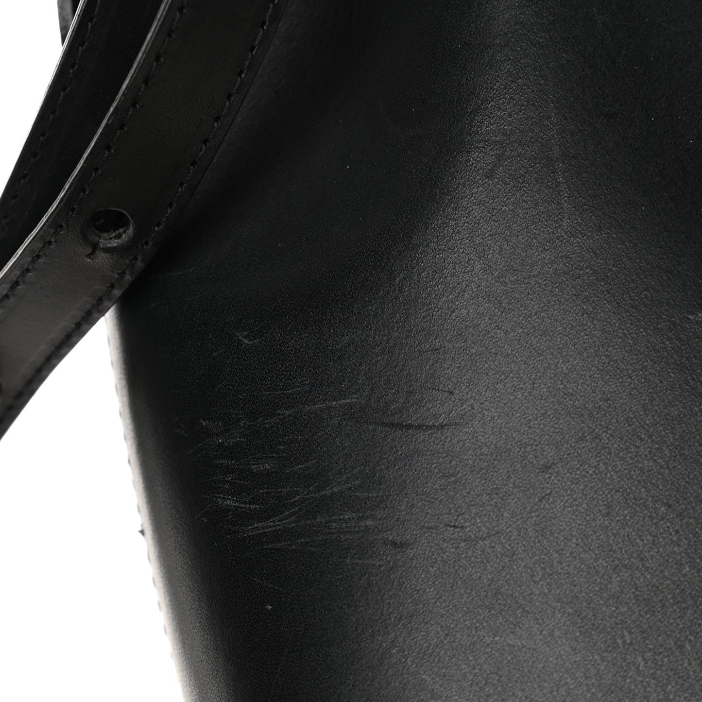 Calfskin Mini Mini Bucket Bag Black Flamma